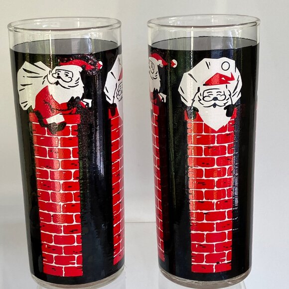 Libbey Santa and Chimney High Ball Glasses - Set of 4 - Picture 6 of 15